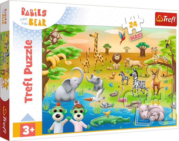 Trefl Safaridieren Maxi Legpuzzel - 24 stukjes - Vanaf 3 jaar