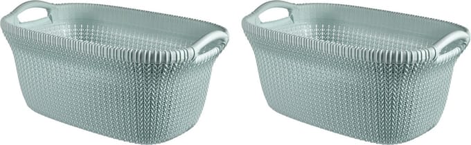 Curver Knit Wasmand - 40 l - set van 2 - Misty Blue