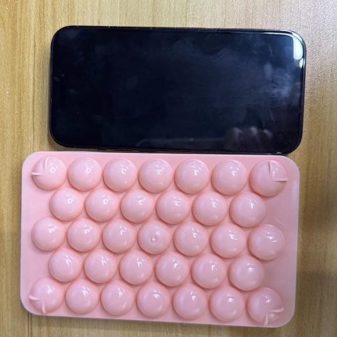 Bac à Glaçons avec Couvercle, Moule à Glaçons pour Réfrigérateur, Mini Moule Boule de Glace Ronde, Convient pour Thé, Café S rose