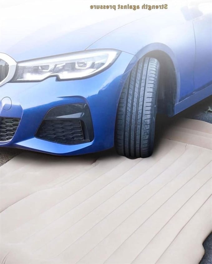 Opblaasbaar Matras - Auto Bed - Comfortabel Reizen - Verwijderbaar Ontwerp - 1 kg - Beige