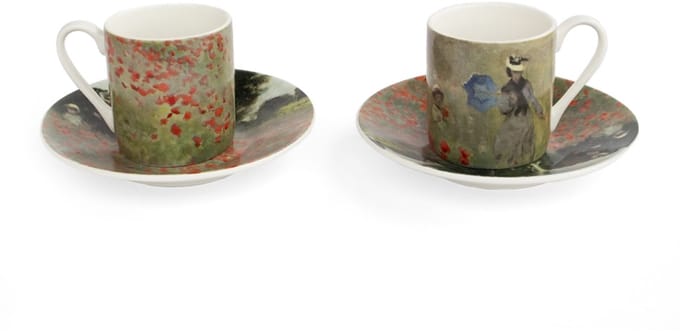 Espresso set, Claude Monet, Veld met klaprozen
