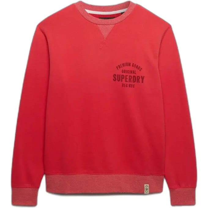 Superdry Block Text Ronde Hals Sweatshirt Red Grootte: M