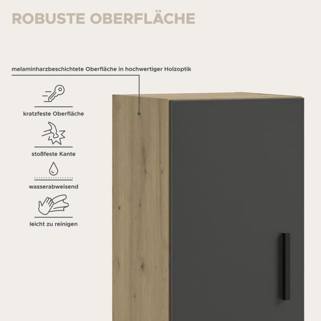 Furnilux Modulaire woonwand in artisan eik en basalt stijlvolle opbergoplossing voor
