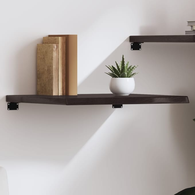 vidaXL - Wandschap - 60x60x(2-4)cm - behandeld - massief - eikenhout - donkerbruin
