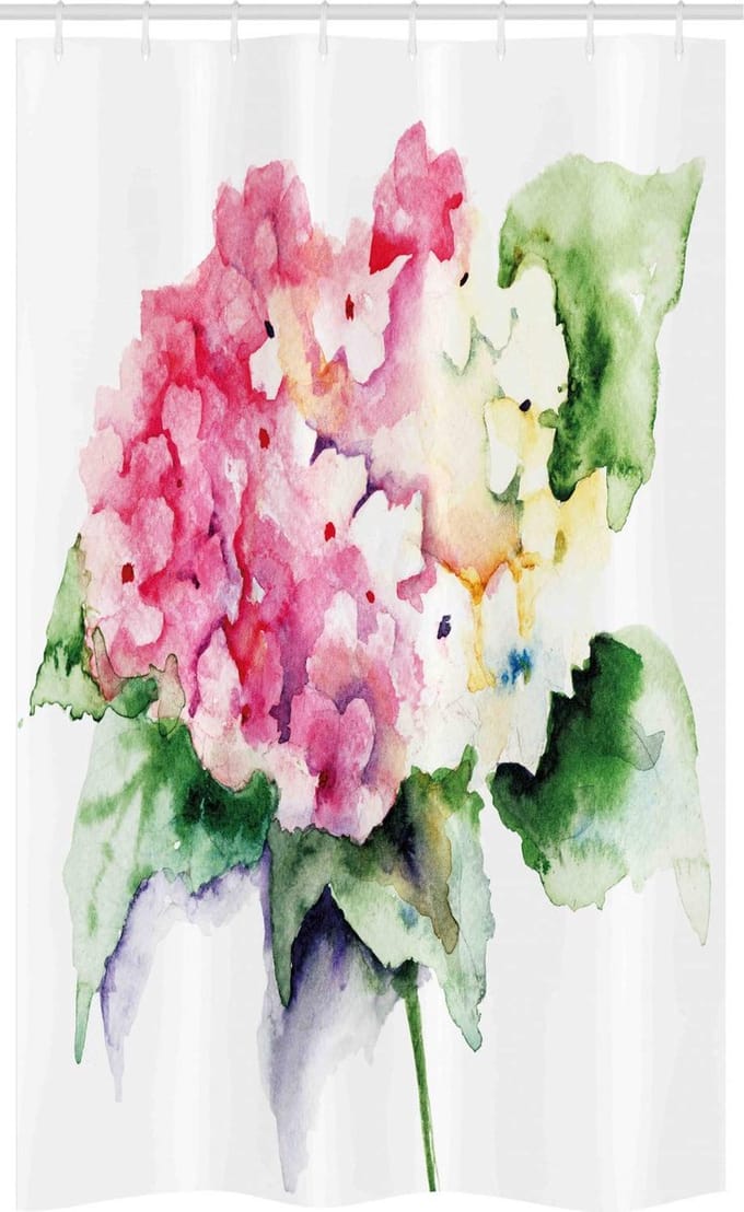 ABAKUHAUS Douchegordijn – bloemenprint, 120x180 cm, polyester