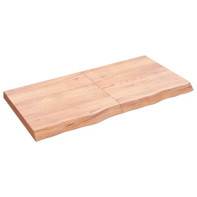 vidaXL - Tafelblad - 120x60x(2-6)cm - behandeld - massief - eikenhout - lichtbruin