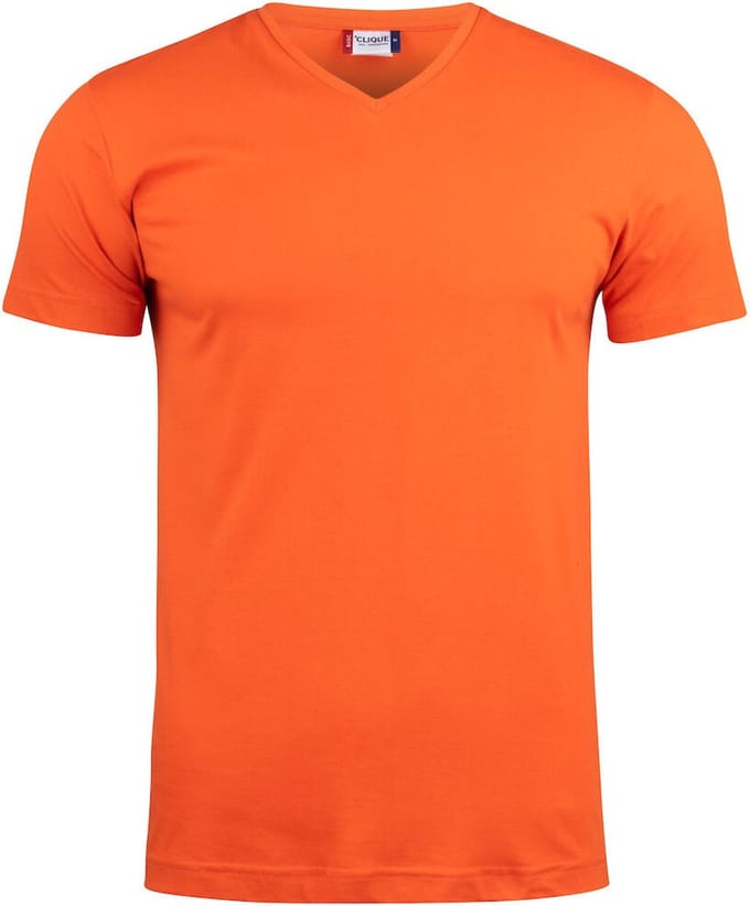 Clique Basic-T V-neck 029035 - Diep Oranje - S