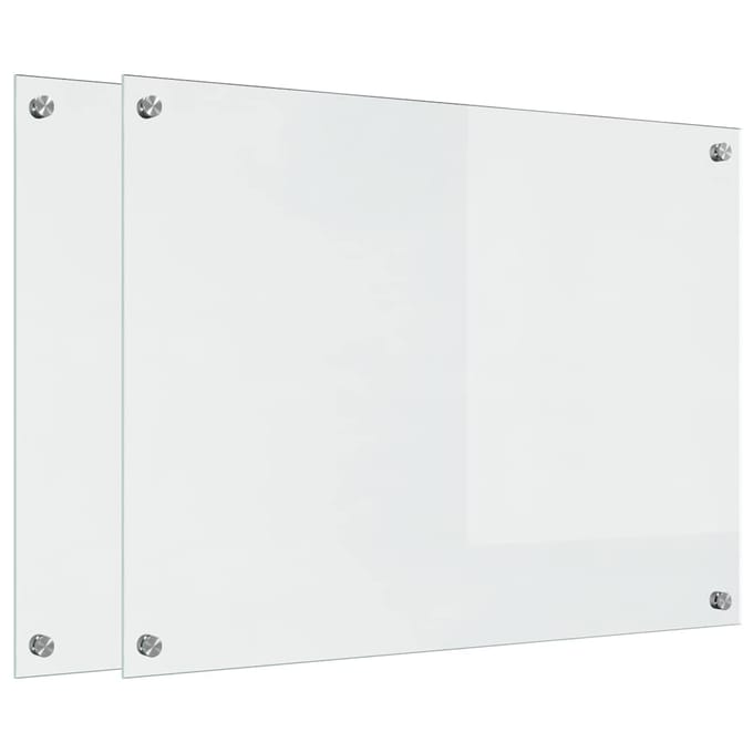 vidaXL - Keukenachterwand - 2 - st - Transparant - 80 - x - 60 - cm - gehard - glas