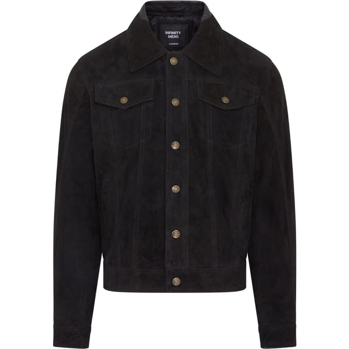 Heren Trucker Geit Su�de Westerse Leren Jeansjas - Yangon
