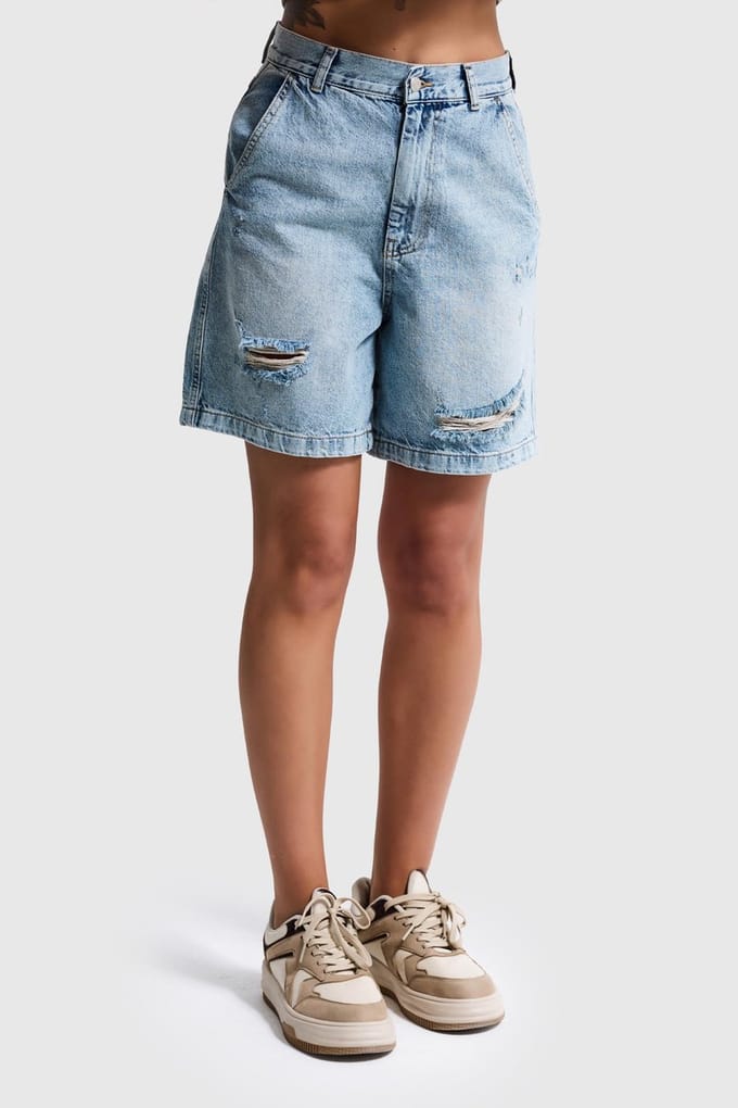 It's Basic - BERMUDA DENIM SHORT - AQUA