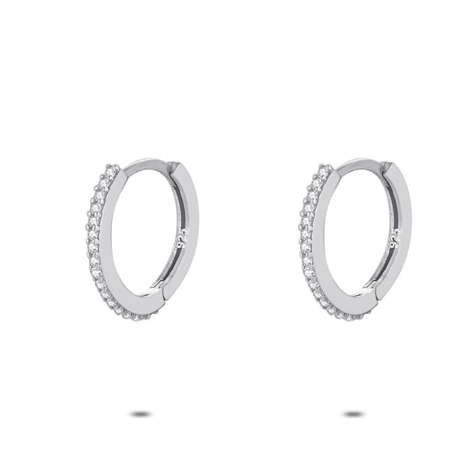 Twice As Nice Oorbellen in zilver, oorring, zirkonia, 16 mm
