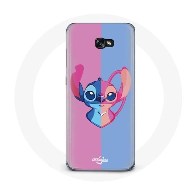 Case voor Samsung A5 2016 Stitch en engel blauw roze roze