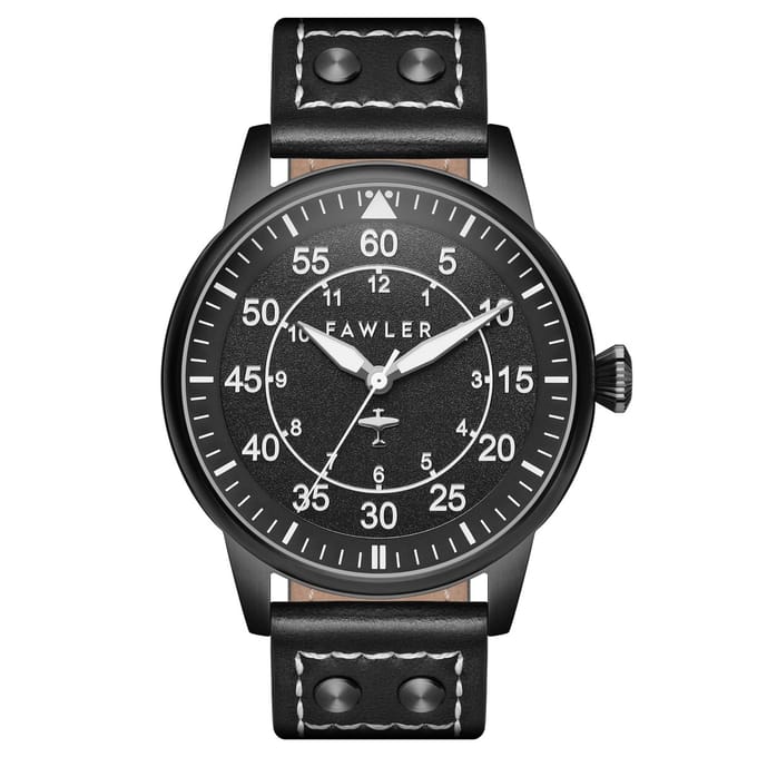 Apollo | Zwart Pilotenhorloge