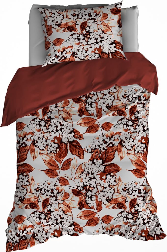 De Witte Lietaer Dekbedovertrek Katoen Flanel Mimulus - Eenpersoons - 140 x 200/220 cm - Rood