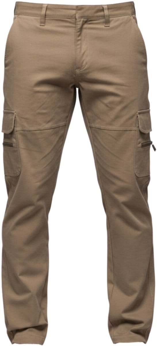 OMBRE Broek - Regular Fit - Katoen - Rits Olijf S