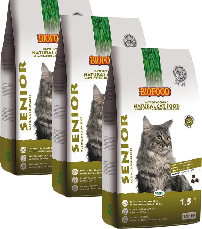 Bf Ncf Senior Ageing - Kattenvoer - 3 x Kip Vis Zalm 1.5 kg