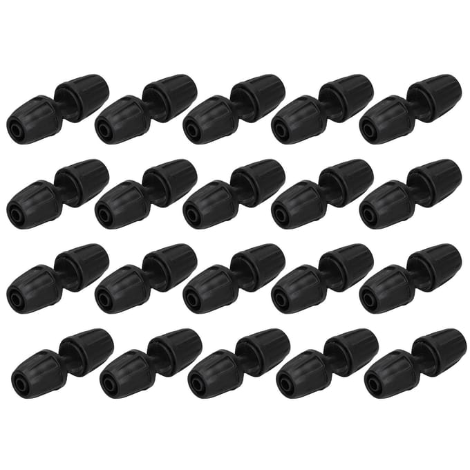 20 STUKS 8/11 Rechte Slangkoppeling met Vergrendeling Tuinslangkoppeling Irrigatie Fittingen black