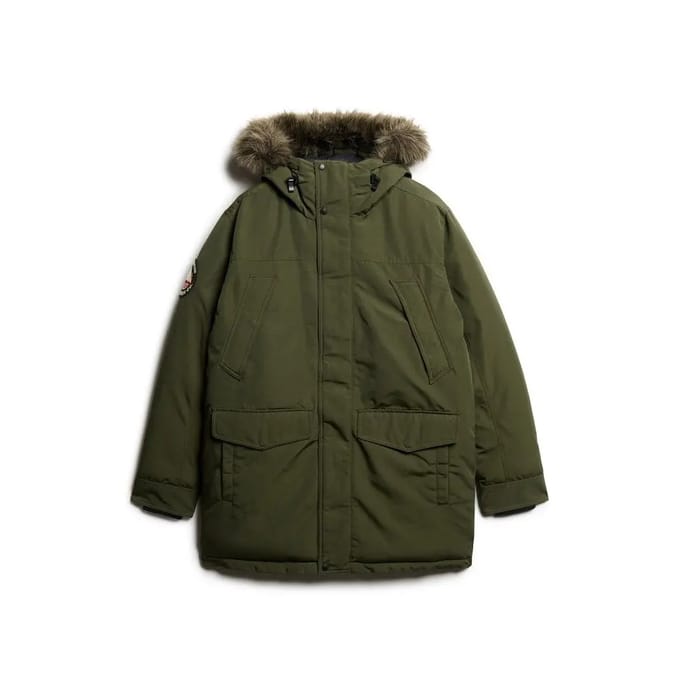Superdry - Everest Parka Jas Met Imitatiebont - Heren - Gewatteerde jassen
