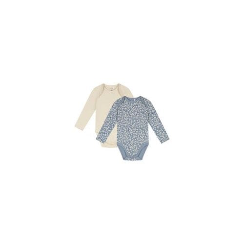 Prénatal romper flower 2 stuks Blue 62/68 unisex