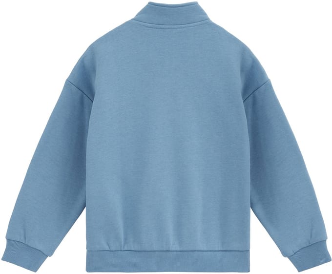 WE Fashion Jongens sweater met quarter-zip en embroidery
