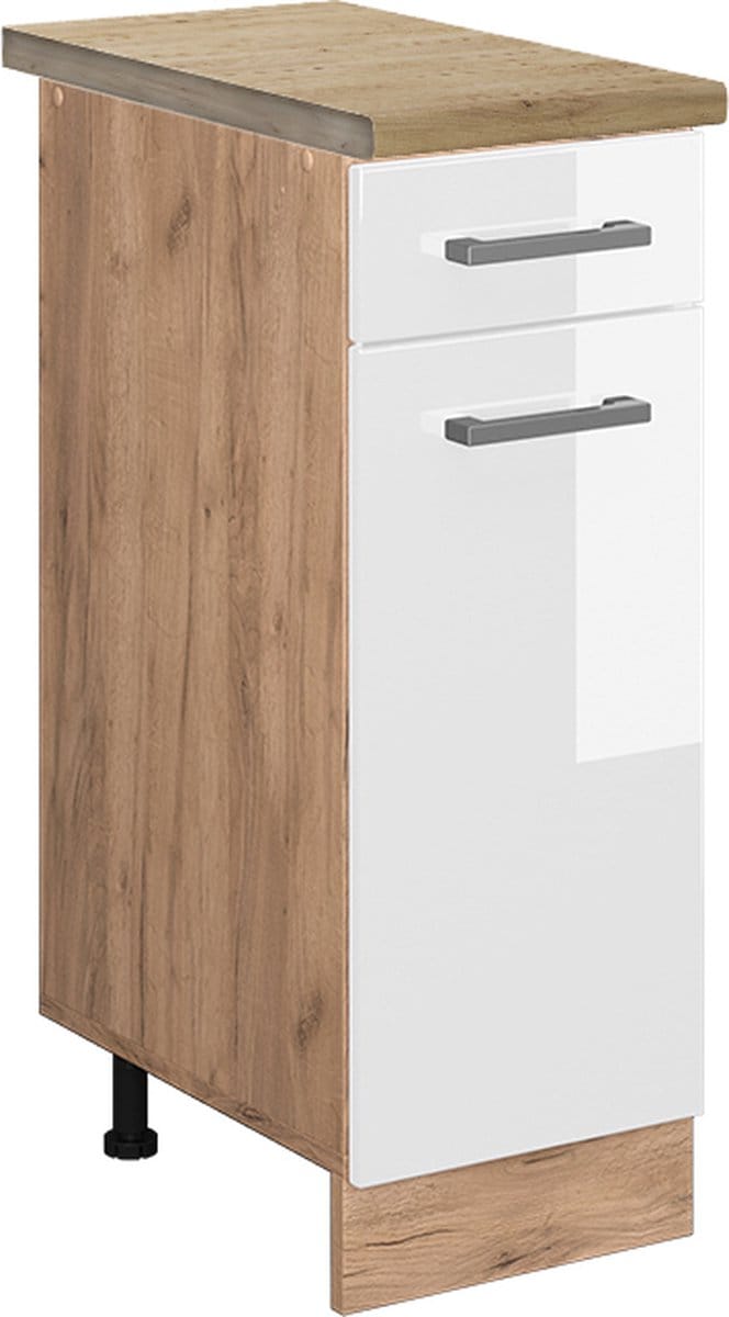 Vicco R-Line Keukenonderkast – 30 cm, WB Eik Wit Hoogglans