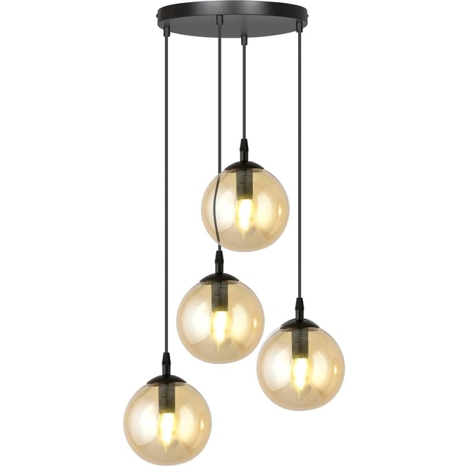 Glazen hanglamp eetkamer Cosmo rond 4-lichts | NADUVI Collection