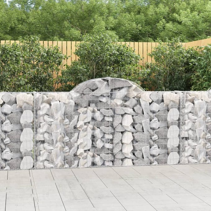 vidaXL - Schanskorven - 7 - st - gewelfd - 200x30x100/120 - cm - ijzer