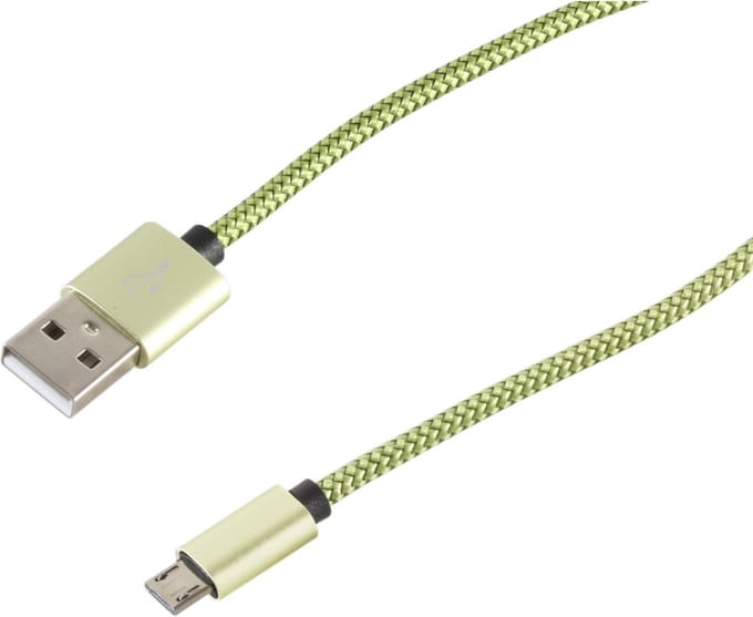 USB-Ladekabel A Stecker auf USB Micro B grün, 0,9m