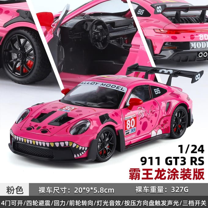 1:24 911 Gt3 Rs Sportwagen Legering Metaal Diecast Modelauto Woondecoratie & Computer Bureau Ornament