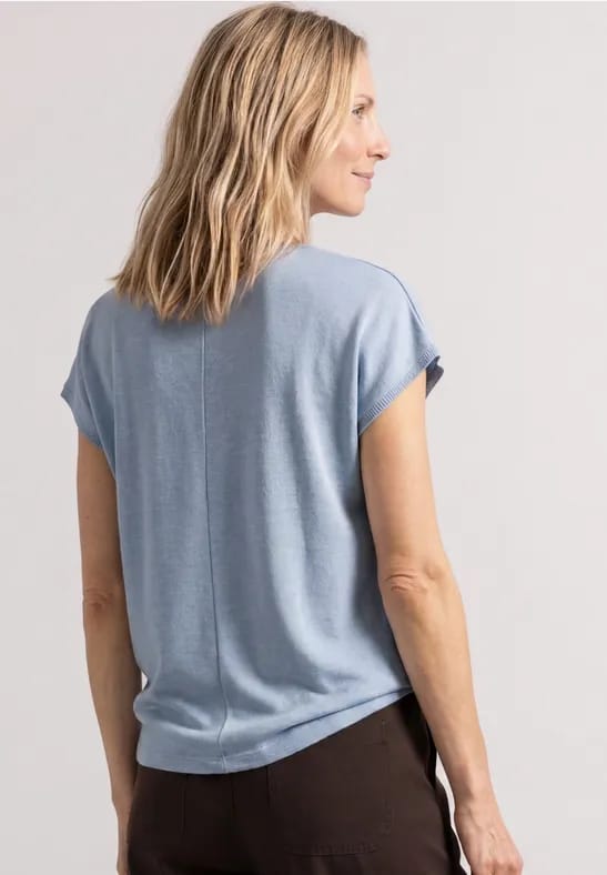 Shirt met ronde hals en losse schouders