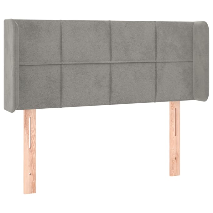 vidaXL - Hoofdbord - LED - 103x16x78/88 - cm - fluweel - lichtgrijs