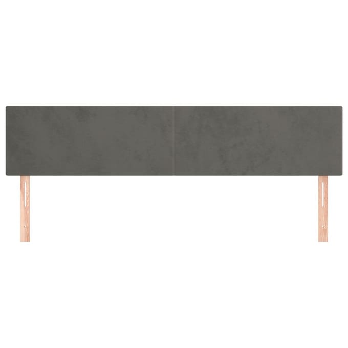 vidaXL - Hoofdborden - 200x5x78/88 - cm - fluweel - donkergrijs