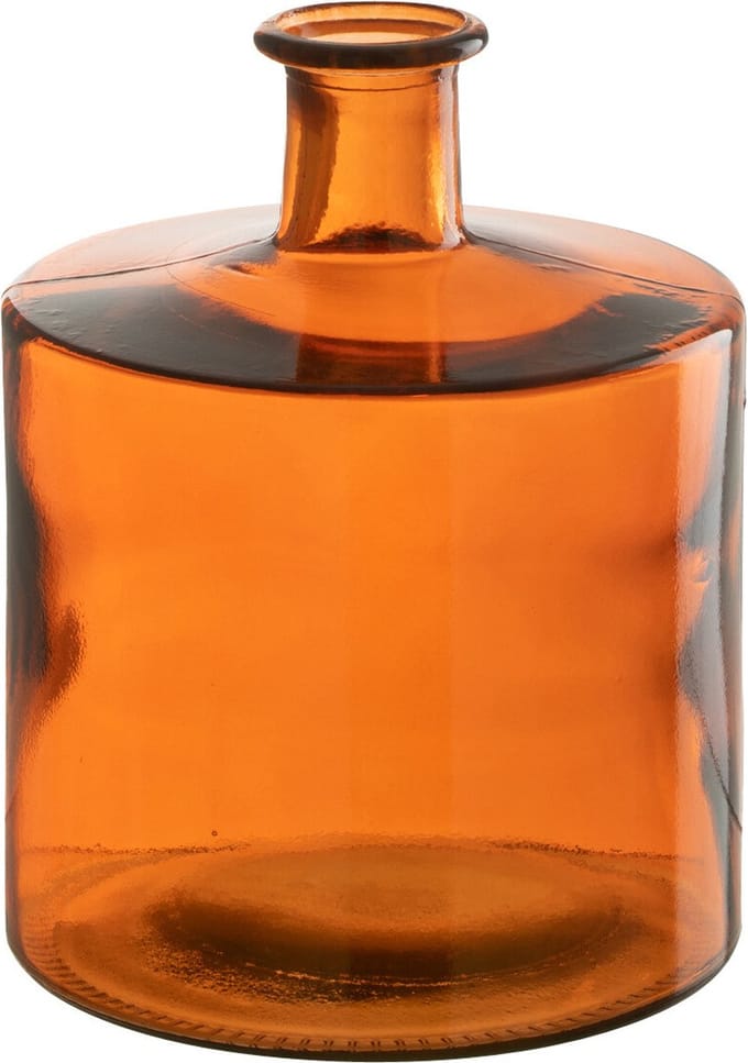 J-Line vaas Wijd - oranje - H26 cm - 100% gerecycled glas