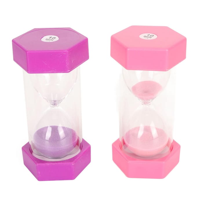 10 Minuten Zandloper Multifunctionele Zandloper Timer Zandklok Timer voor Kinderspellen pink