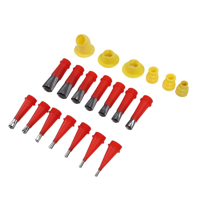 Set van 20 stuks Kitmondstuk Herbruikbare RVS Kitmondstuk Applicators met 6 stuks Aansluiting yellow