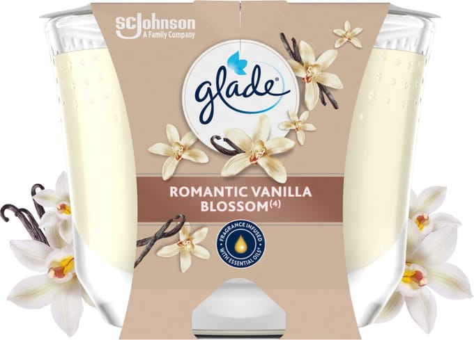 Glade Geurkaars Romantic Vanilla Blossom 100% Raapzaadwax - 224 gr