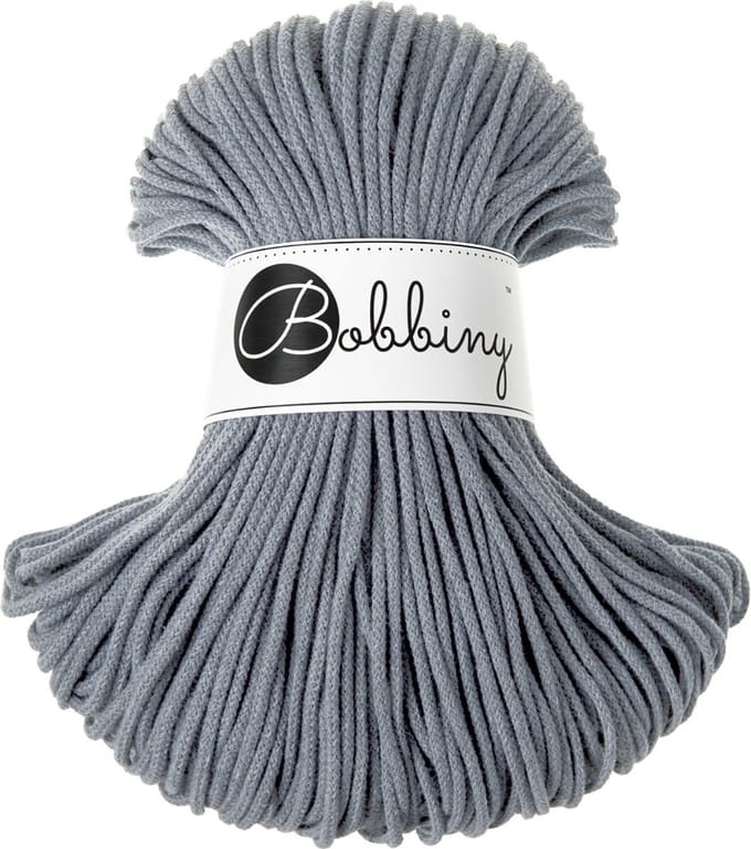 Bobbiny Junior braided cord 3 mm - Steel