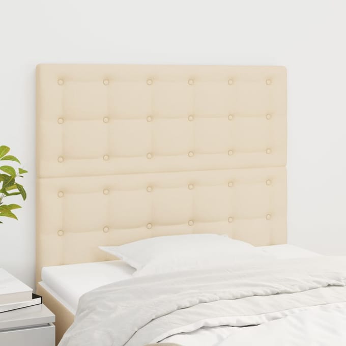vidaXL - Hoofdbord - crème - 90x5x118/128 - cm - stof