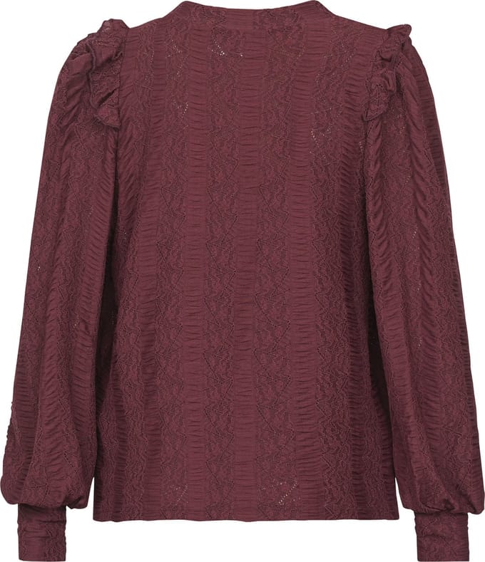 SISTERS POINT Eina-ls3 - Dames Blouse - D. bordeaux - Maat S