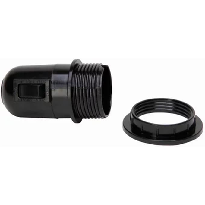 Kopp Lamphouder E27 Met Kraag En Schakelaar Zwart