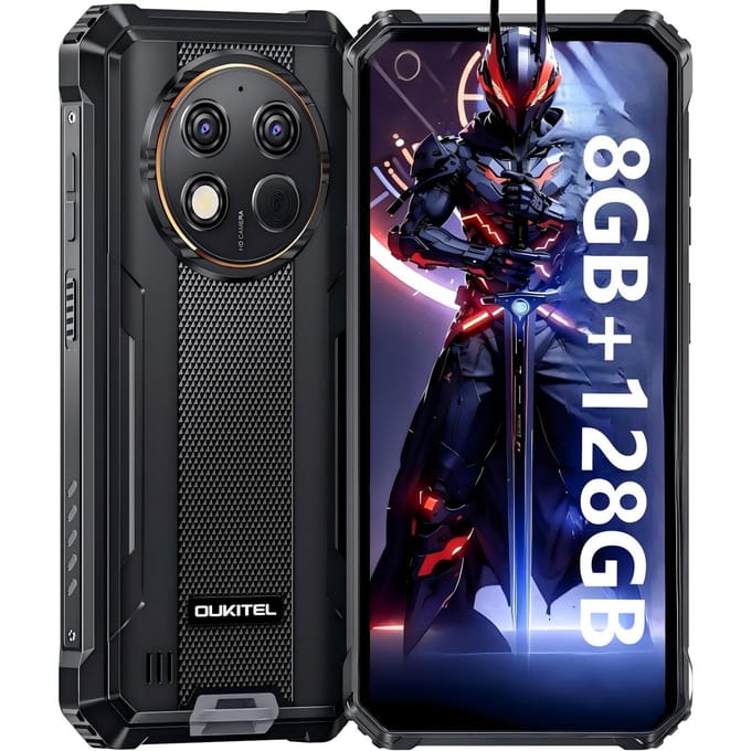 Oukitel G1S Mobiele Telefoon 8GB+128GB 6.52  Scherm 10600mAh 13MP Android 15 Smartphone zwart