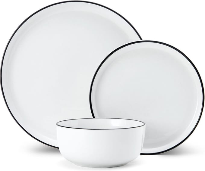 Mikasa - Serviesset - Limestone - Porselein - Wit - 12-Delig