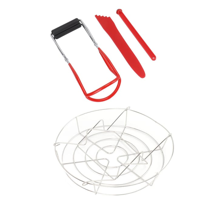Inmaakbenodigdheden Starterkit Roestvrij Staal Magnetische Dekselheffer Bubbelprikker Inmaakpotheffer white