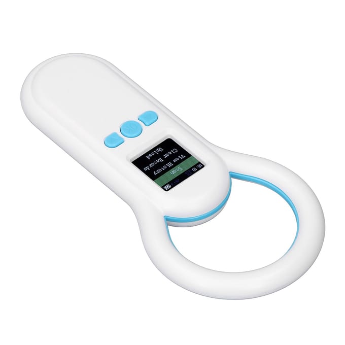 Huisdier Microchip Scanner 134.2KHz Draagbare Dier Oorlabel ID Lezer 1.44 Inch TFT Display Scherm 500 white
