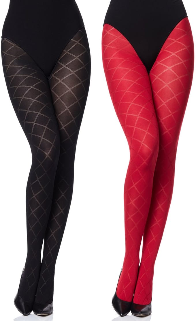 Merry Style Dames Panty 2 Pack - 60 DEN- 3D-technologie - Polyamide – Zwart/Rood – S - MS-GB-328-2B