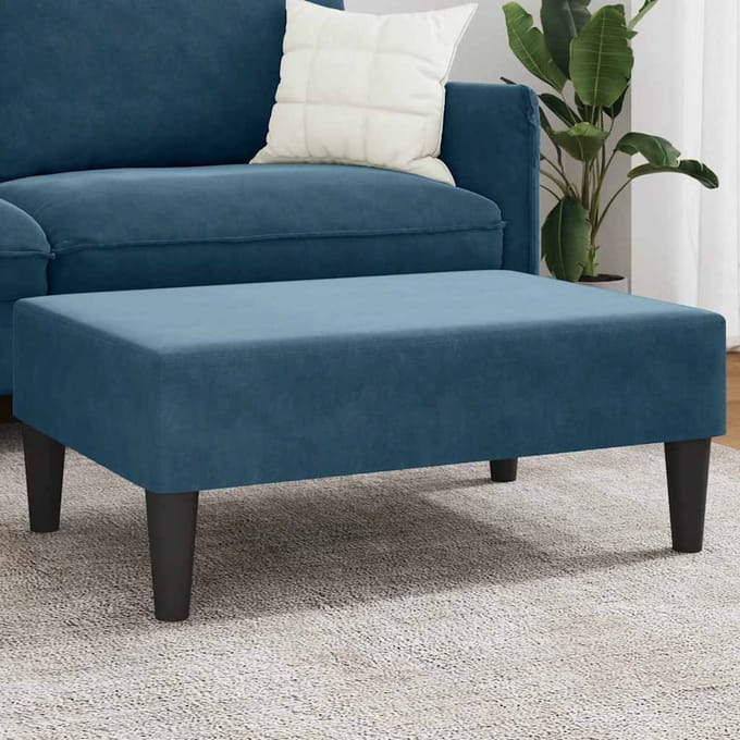 vidaXL Voetenbank 77x55x31 cm fluweel blauw