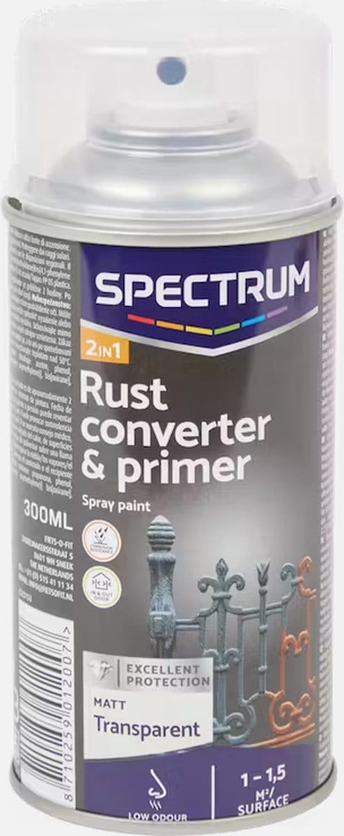 Anti-roest Spray en Primer  | Transparant | Spuitbus | Roest | 300ml