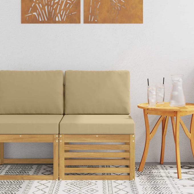 vidaXL - Buiten - Midden - Sofa - Massief - Acacia - Hout - Wit