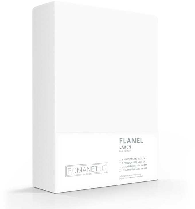 Romanette Laken Flanel Wit - 240 x 260 cm - [Wit]