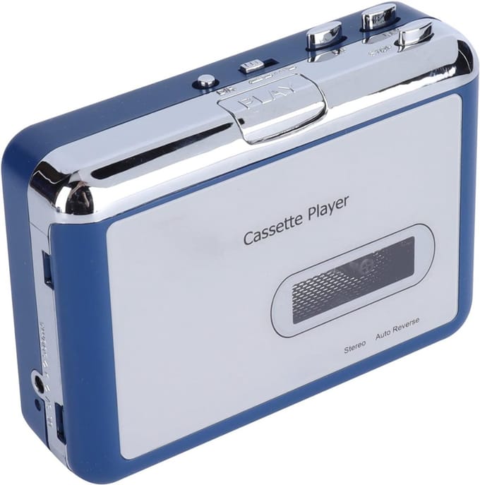 Cassette Speler - Walkman - Wit en blauw